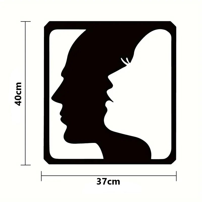 Man and Woman Face Shape Acrylic Wall Decoration