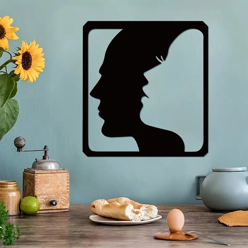 Man and Woman Face Shape Acrylic Wall Decoration