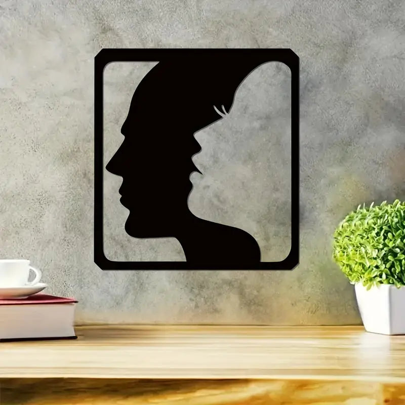 Man and Woman Face Shape Acrylic Wall Decoration