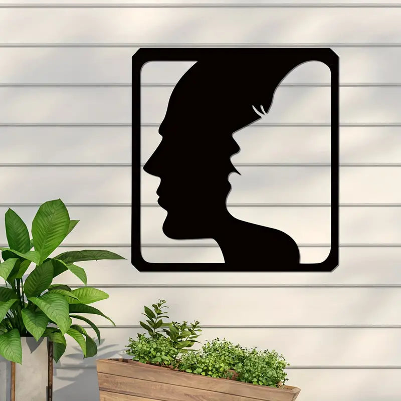 Man and Woman Face Shape Acrylic Wall Decoration