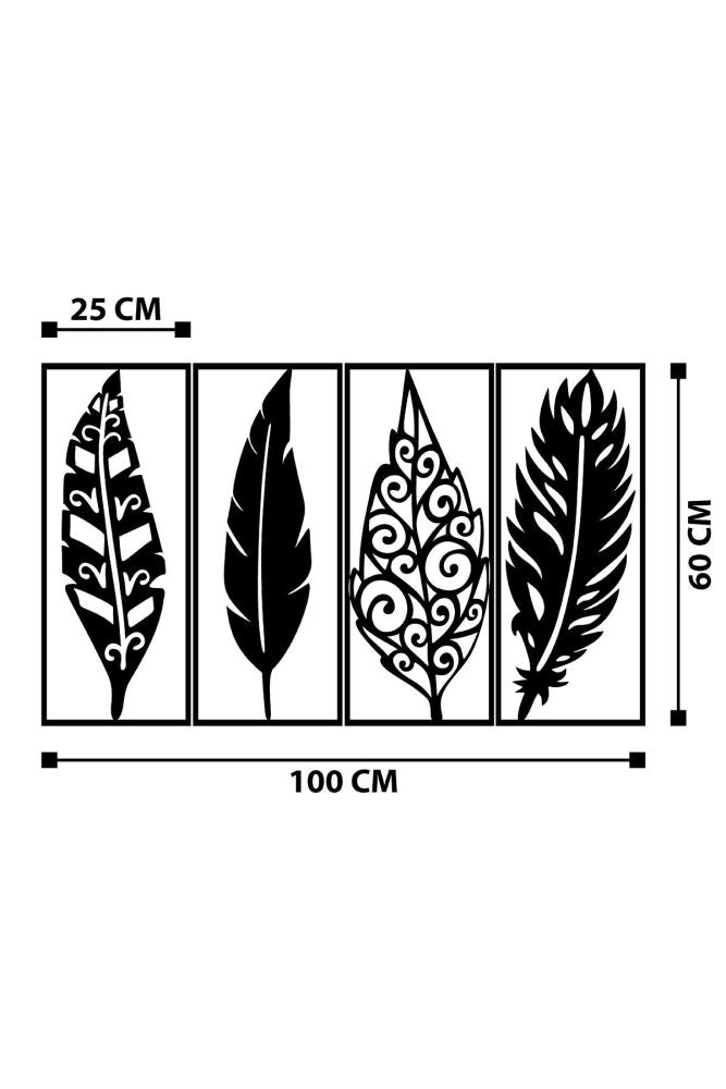 4-Piece Whispering Leaves Acrylic Wall Decoration