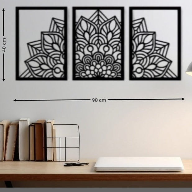 3 Piece Mandalas Acrylic Wall Decoration