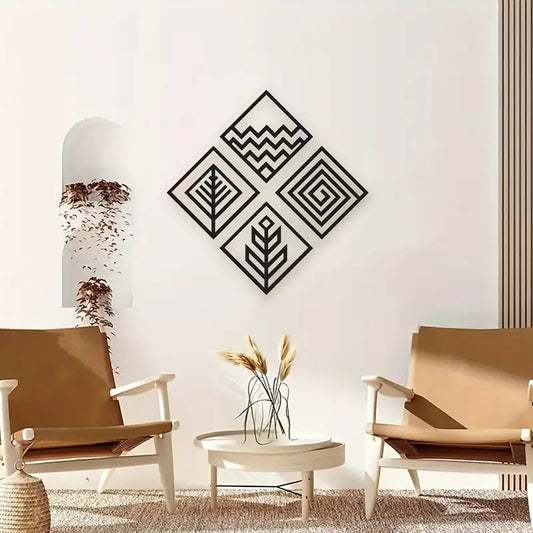 4 Piece Aesthetic Pattern Acrylic Wall Decoration