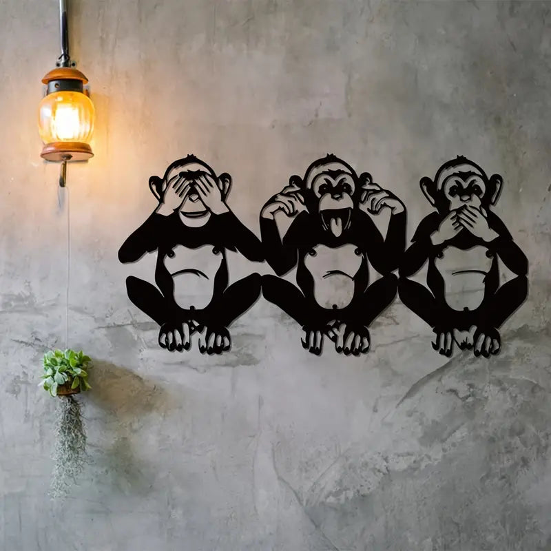 Three Wise Monkeys Acrylic Wall Decoration