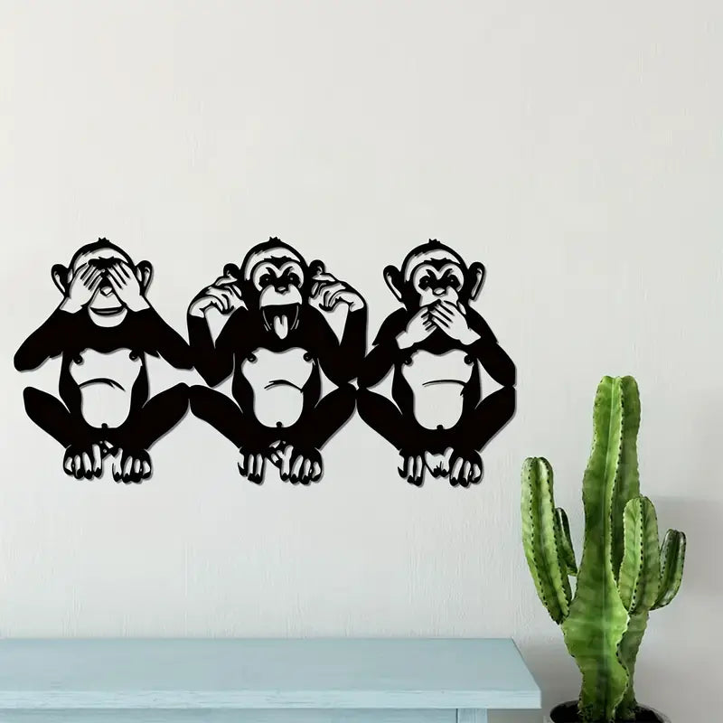 Three Wise Monkeys Acrylic Wall Decoration