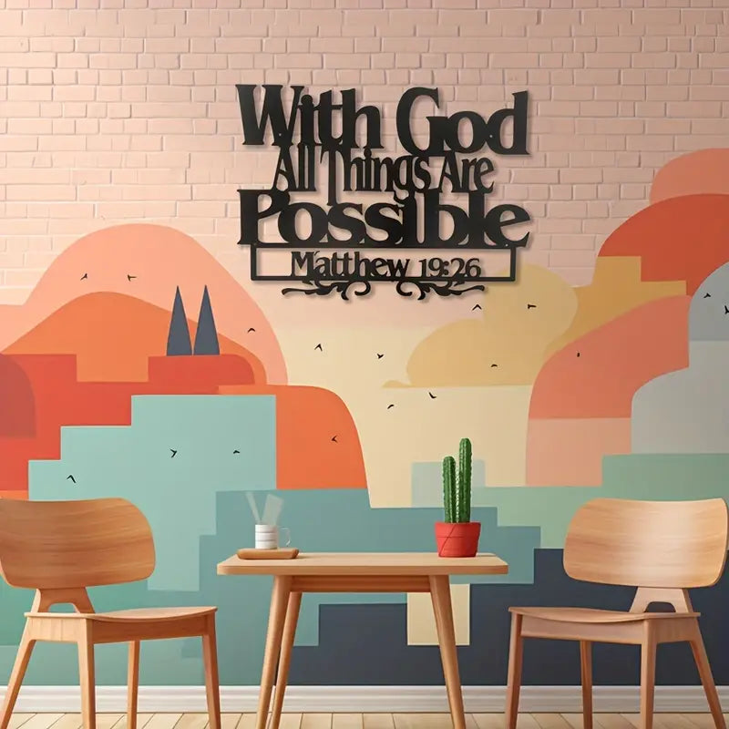 With God Acrylic Wall Decoration