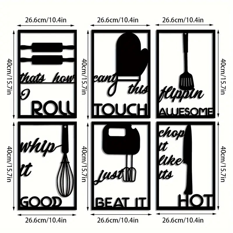 Kitchen Vibes 6-Piece Acrylic Wall Decor Set