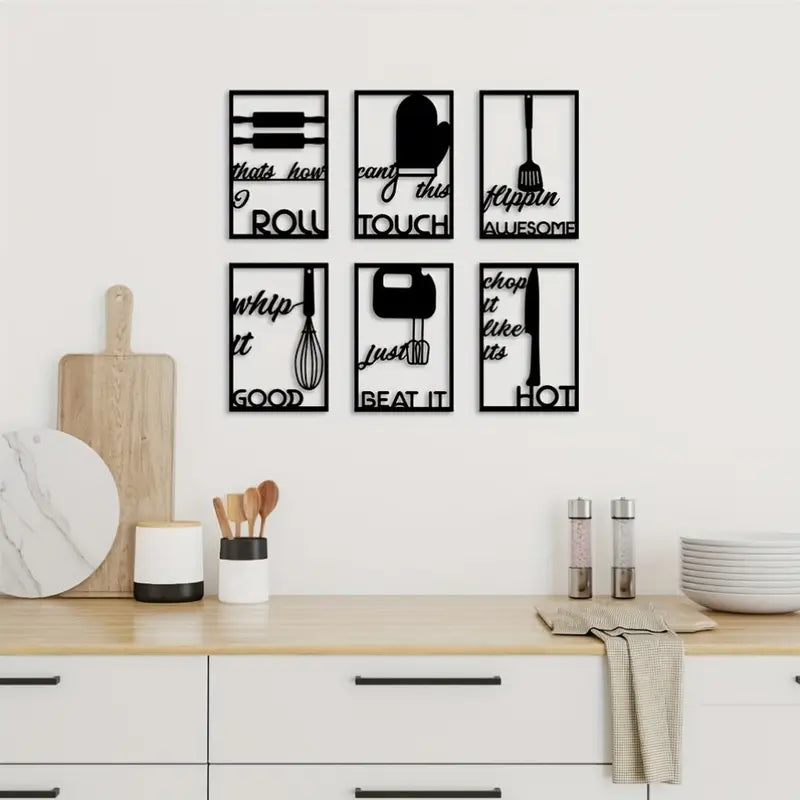 Kitchen Vibes 6-Piece Acrylic Wall Decor Set