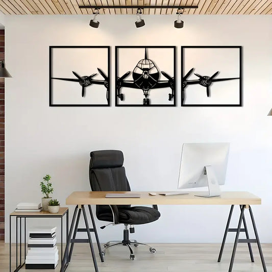 3 Piece Aeroplane Acrylic Wall Decoration