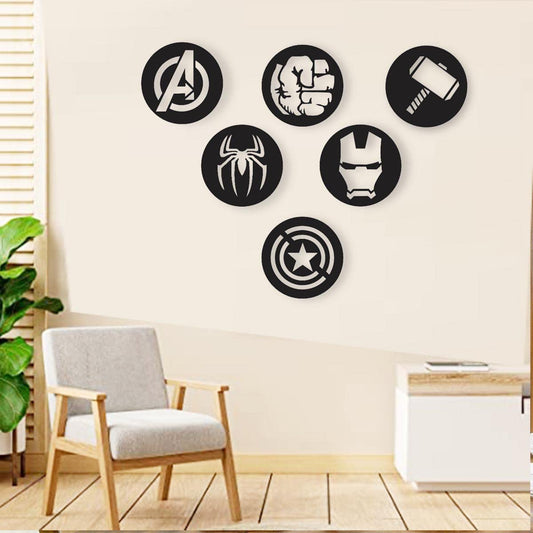 6 Piece Avengers Acrylic Wall Decoration