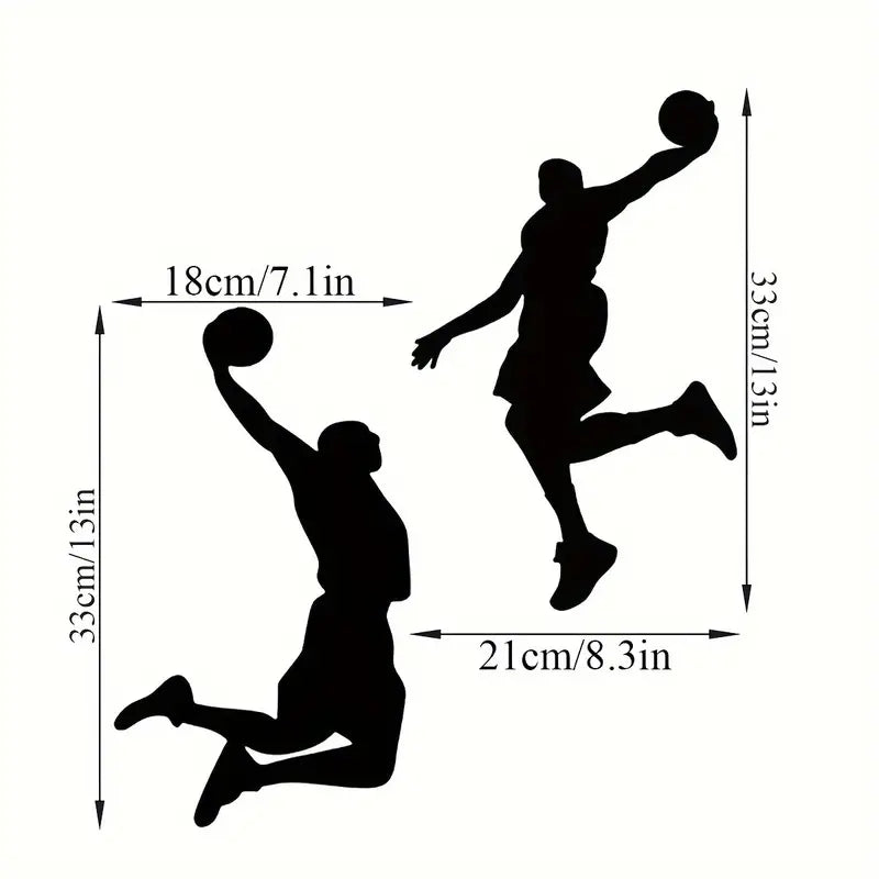 2 Piece Basketball Dunk Acrylic Wall Decoration