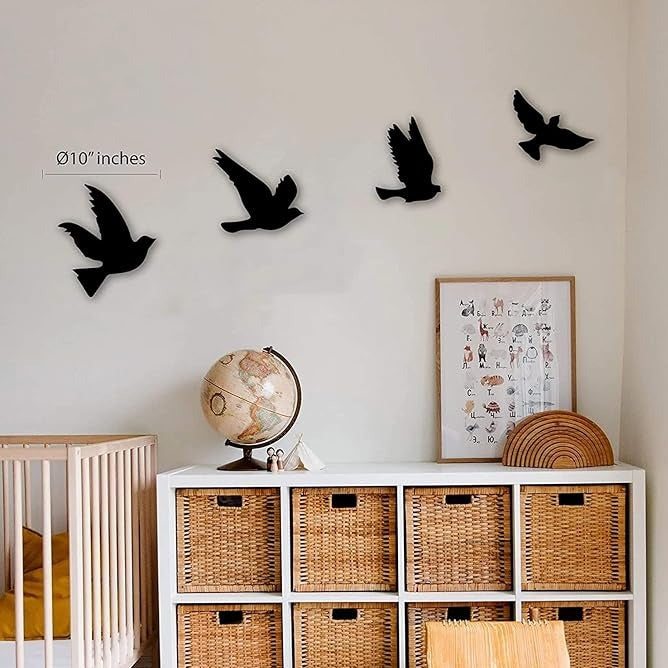 4 Piece Birds In Flight Acrylic Wall Decoration