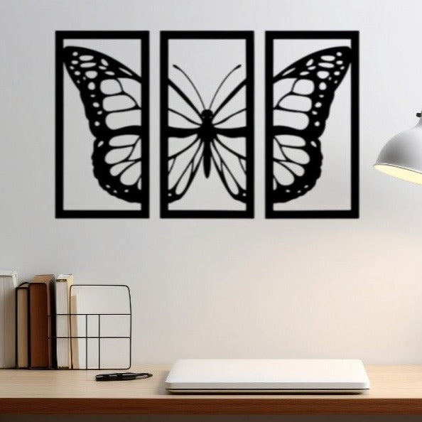 3 Piece Butterfly Acrylic Wall Decoration