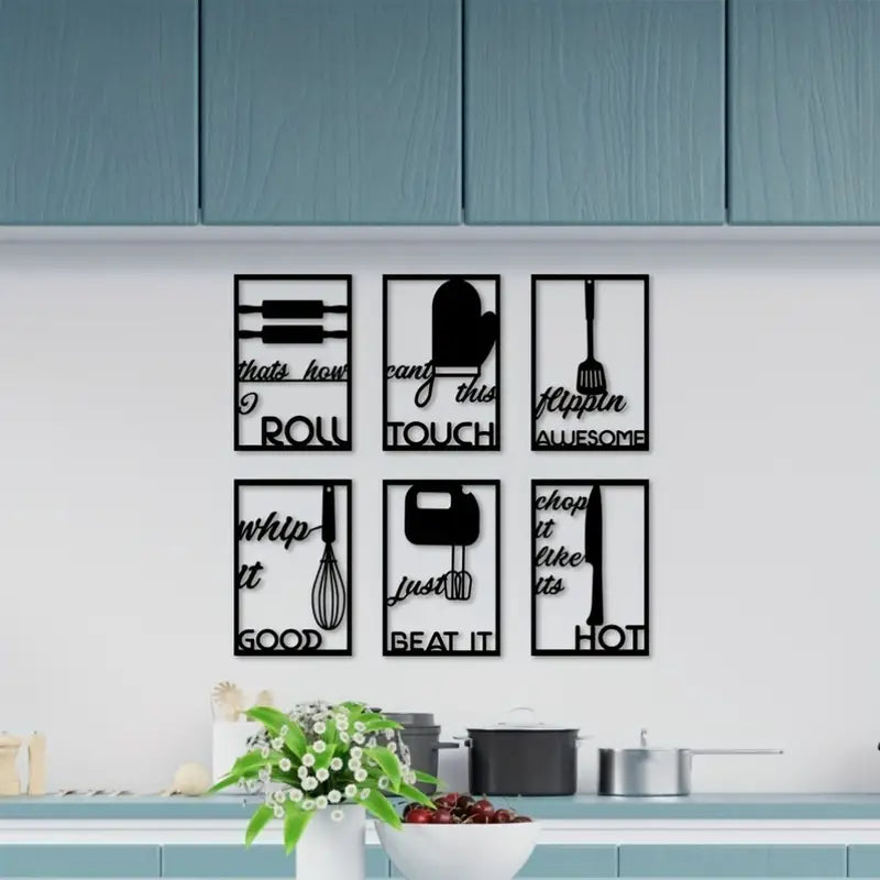 Kitchen Vibes 6-Piece Acrylic Wall Decor Set