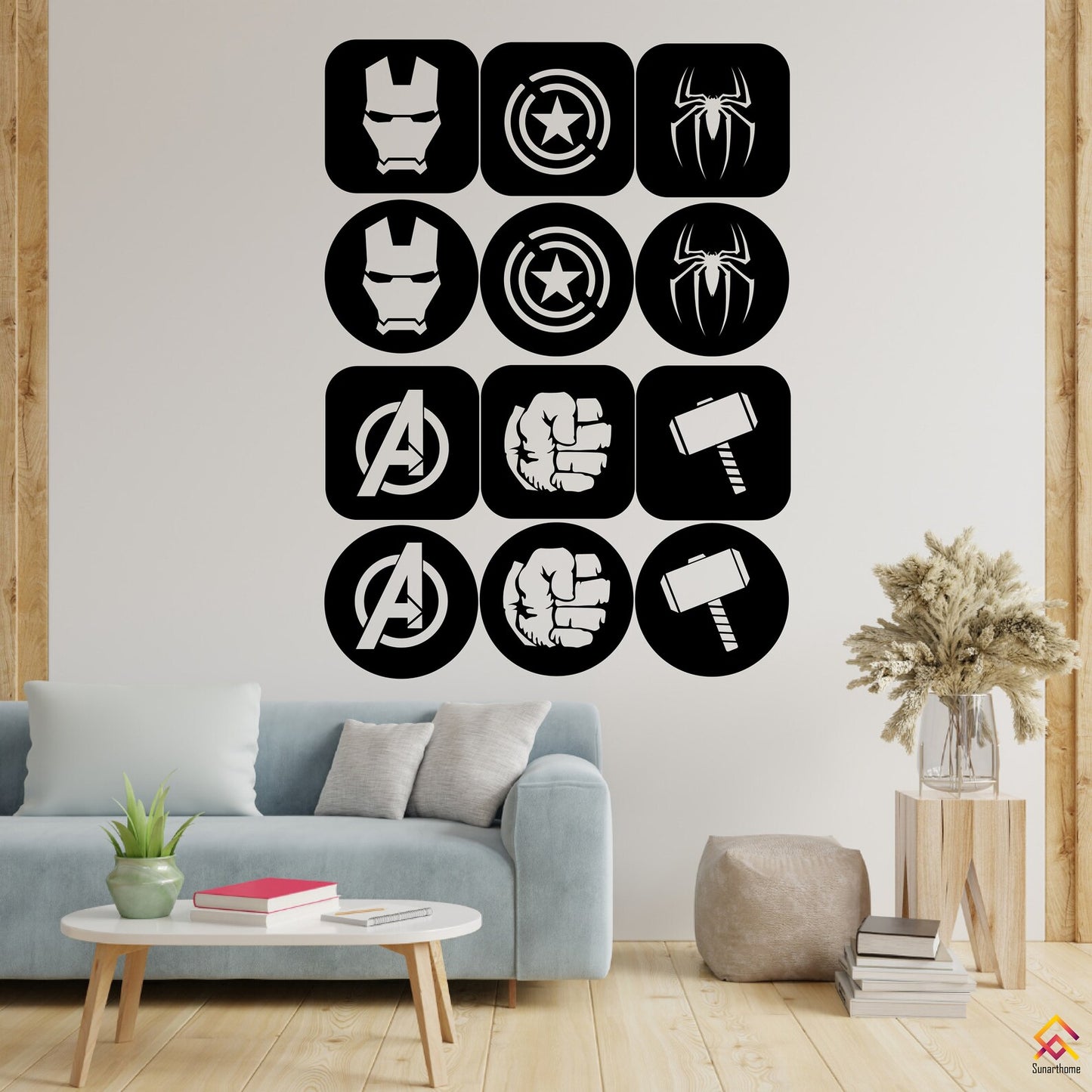 6 Piece Avengers Acrylic Wall Decoration