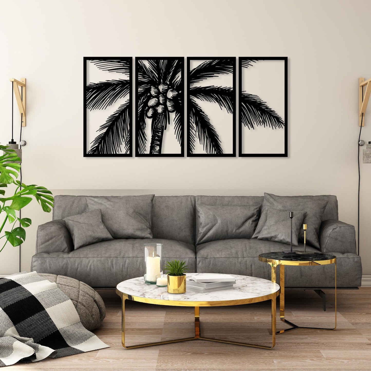 4 Piece Palm Tree Acrylic Wall Decoration