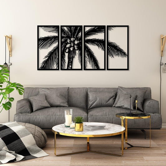 4 Piece Palm Tree Acrylic Wall Decoration