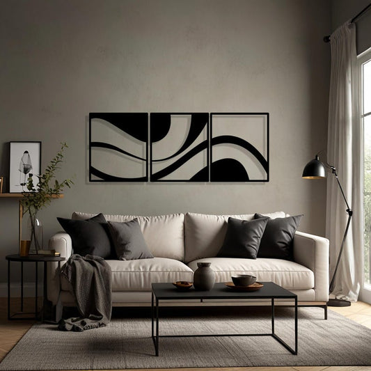 3 Piece Wave Curl Acrylic Wall Decor