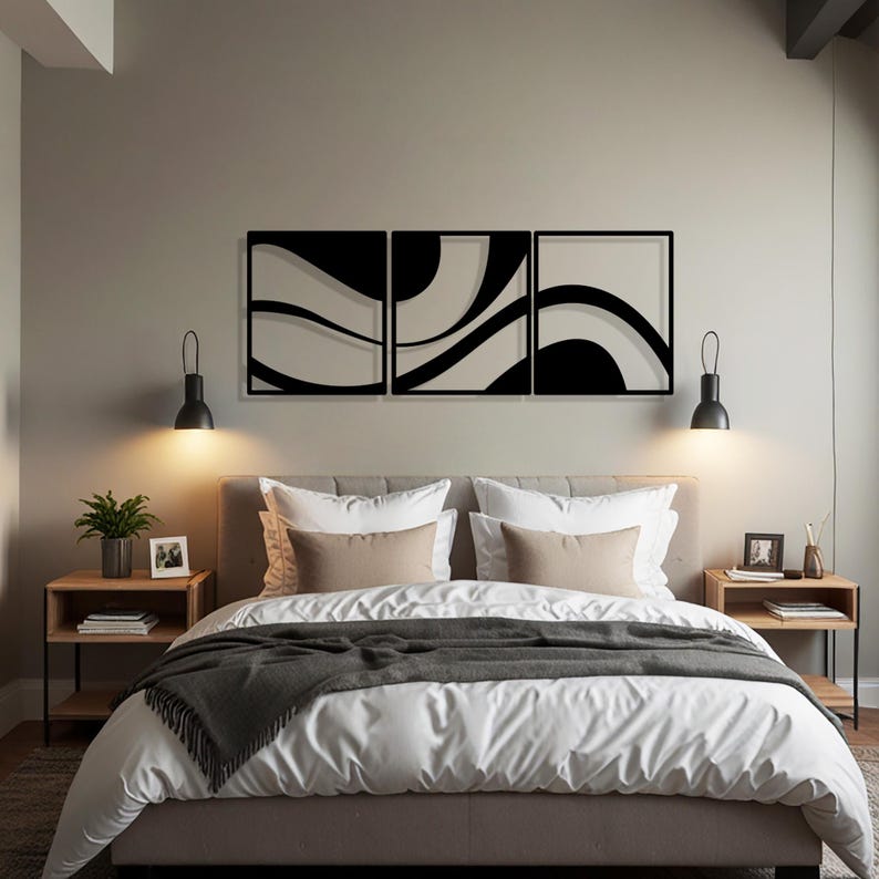 3 Piece Wave Curl Acrylic Wall Decor
