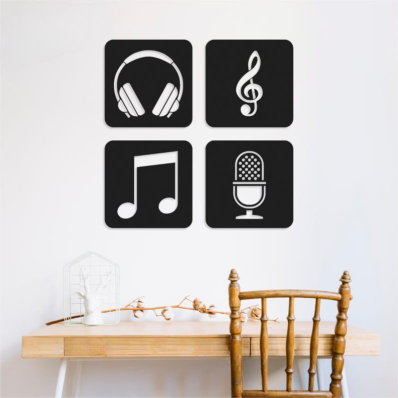 4 Piece Music Acrylic Wall Decoration