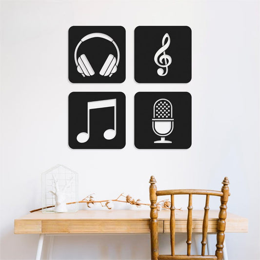 4 Piece Music Acrylic Wall Decoration