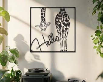 Hello Giraffe Acrylic Wall Decoration