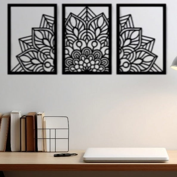 3 Piece Mandalas Acrylic Wall Decoration