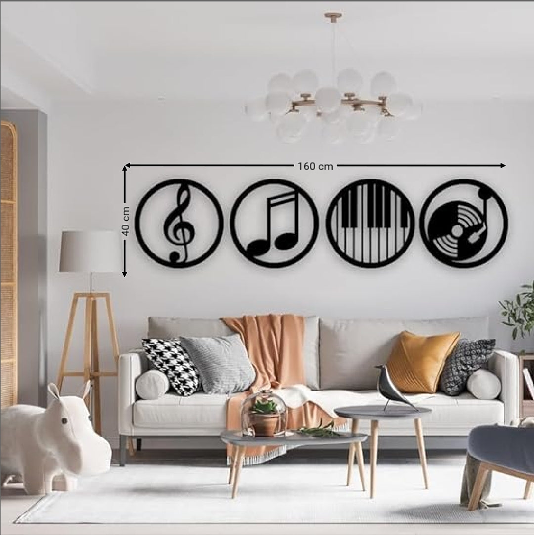 Music Lovers 4 Piece Acrylic Wall Decoration